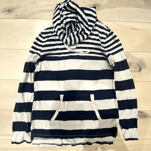 Splendid navy and cream hooded shirt